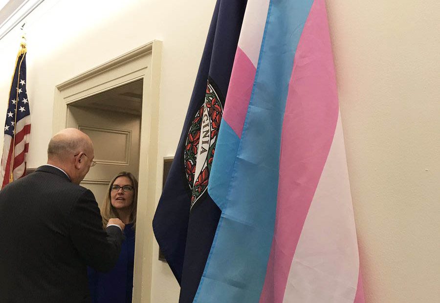 Congresswomen Jennifer Wexton Proudly Displays Transgender Pride Flag in Washington
