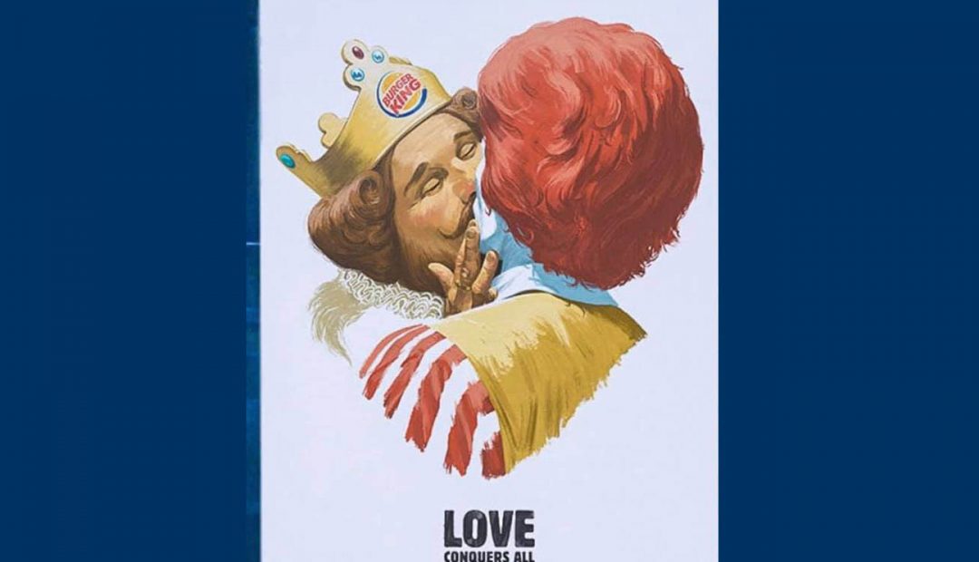 Burger King and Ronald McDonald Kiss for Gay Pride